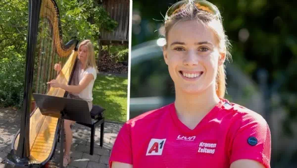  Bundeshymne im Video - Liensberger  spielt Harfe für unsere Olympioniken
