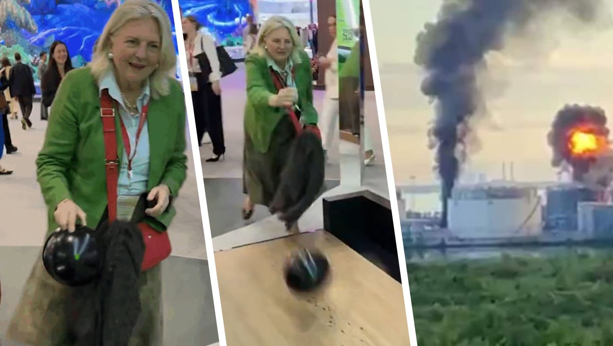Kneissl spielt Bowling trotz Drohnenangriff in St. Petersburg