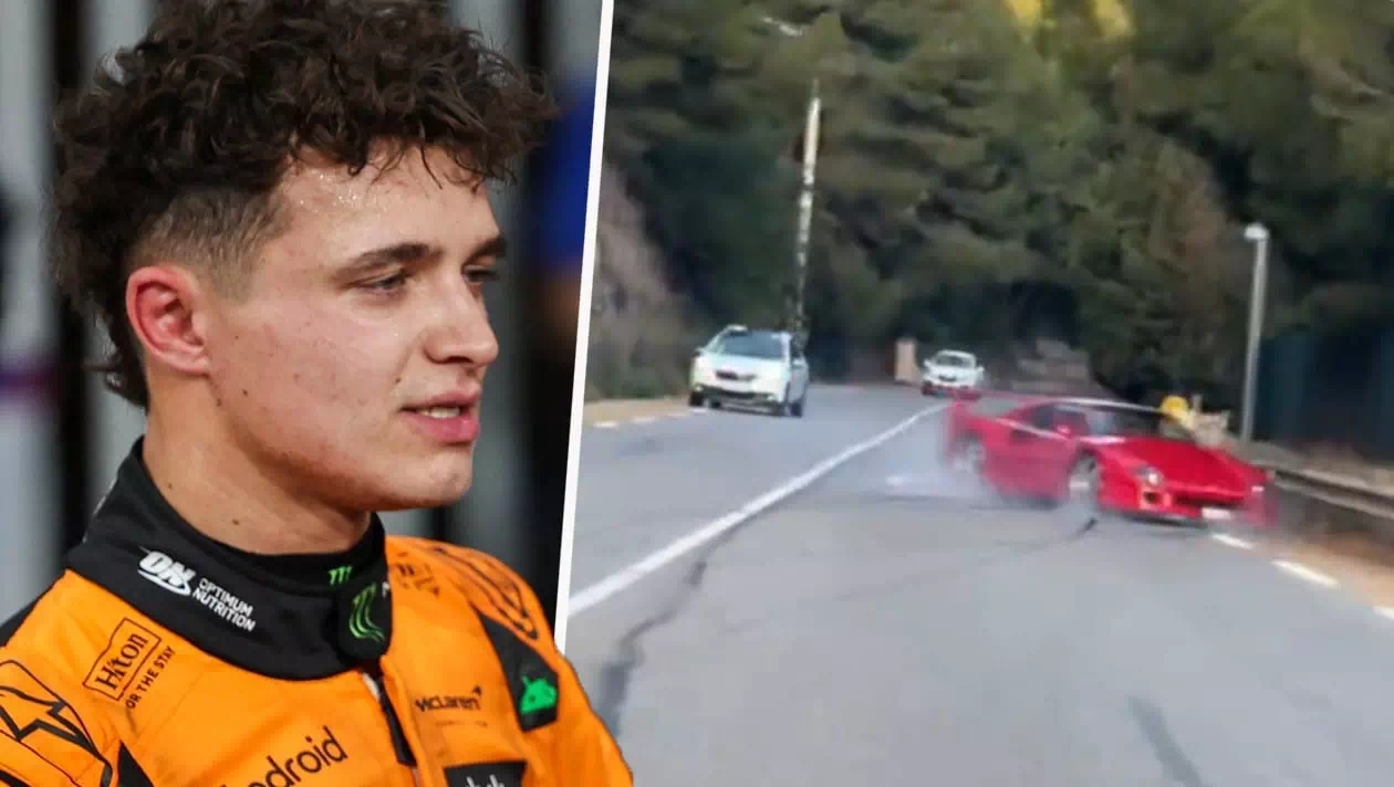 Ferrari F40 verliert Kontrolle – Lando Norris betroffen!