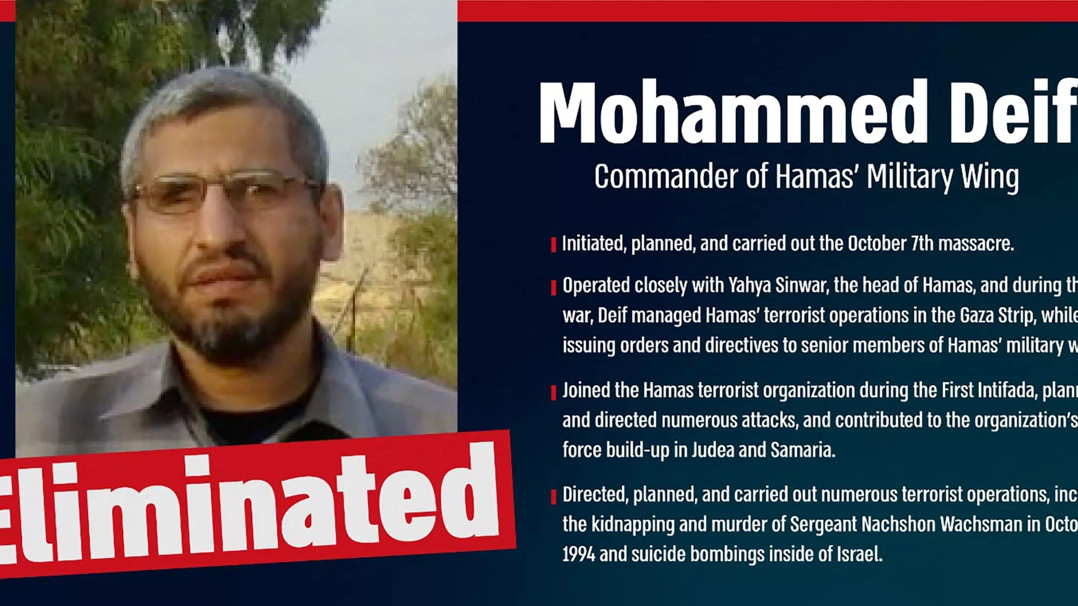 Hamas bestätigt Tod von Militärchef Mohammed Deif