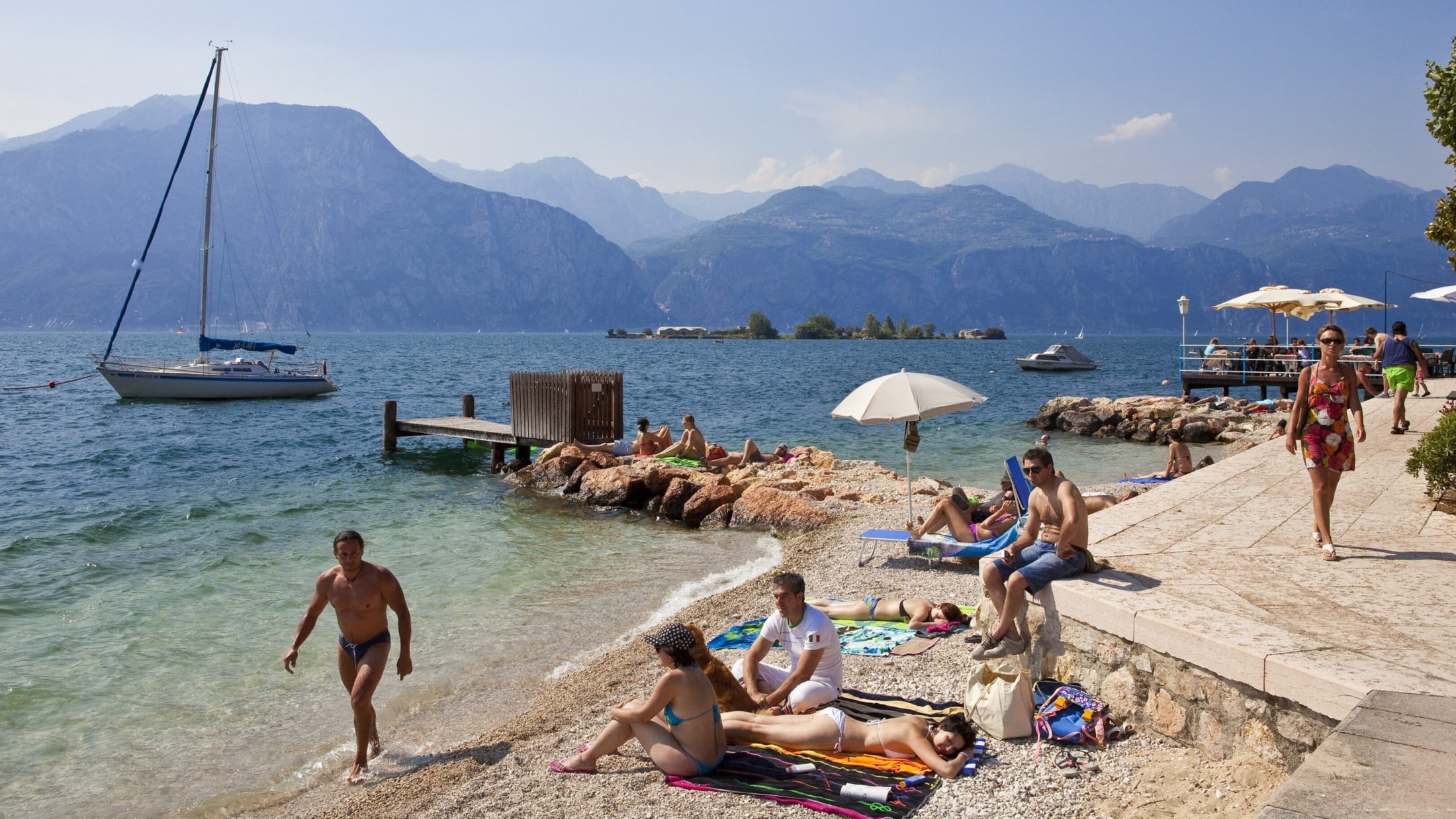 Zugang zum Strand in Limone am Gardasee gesperrt
